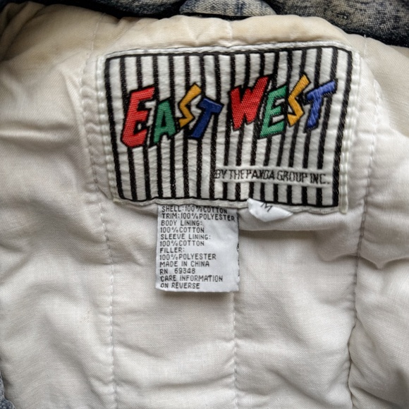 Vintage Acid Wash & Lace Puffer Coat - Picture 4 of 5